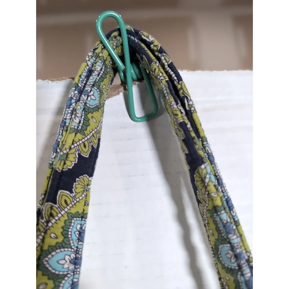 VERA BRADLEY GREEN & BLUE  EXPANDABLE SIDE TIE PURSE BAG TOTE